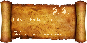 Haber Hortenzia névjegykártya